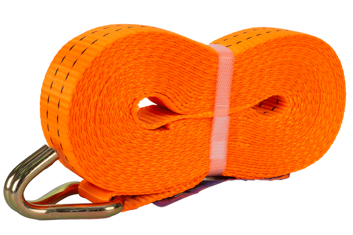 Set van vier UNITRAILER 10m/35mm/2t oranje transportbanden met spaninrichting