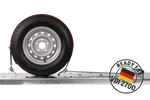 Set van vier HEFFA CARLINE 130 spanbanden voor sleepwagens wielbevestigingsbanden 2,8m/50mm/5t VDI 2700