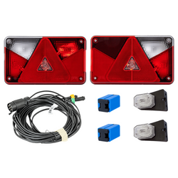 Verlichtingsset: ASPÖCK MULTIPOINT V achterlichten + ASPÖCK FLEXIPOINT I markeringslichten + MANTES 7m 7-polige kabelboom