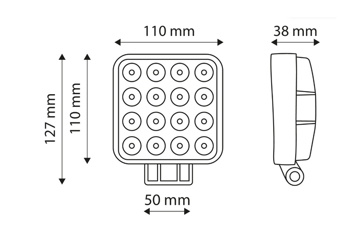 LED-werklampreflector TT TECHNOLOGY TT.13208M 16xLED 3400lm met magneet