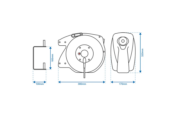 ProPlus 580786 automatische oprolkabel, 15 meter kabel