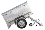 Unitrailer GARDEN TRAILER 150 KIPP (NIEUW) met steunwiel, BIS boordwanden en grijze vlakke kap