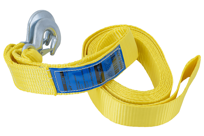 Sleepkabel met haken UNITRAILER sleepband 5m/50mm/4t geel