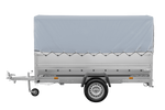 Lichte aanhangwagen 264x125 UNITRAILER GARDEN 264 KIPP met BIS zijwanden, H-800 frame en grijze kap