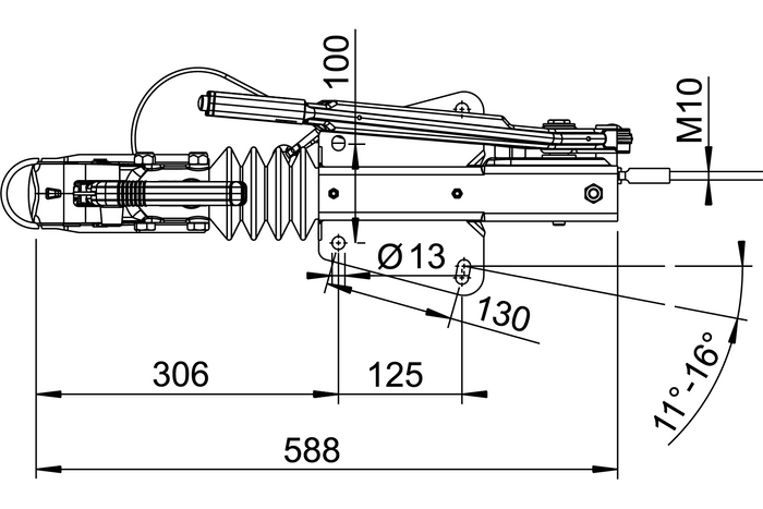 AL-KO oplooprem 60S/2 met AK161 kogelkoppeling 750kg aanhanger met V-dissel