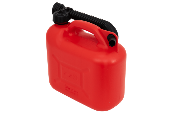 5L HERMON kunststof jerrycan met trechter, rood