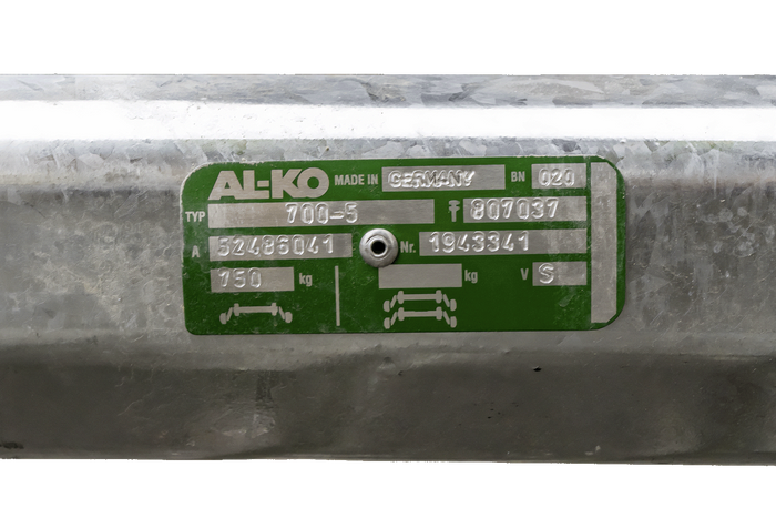 AL-KO OPTIMA ongeremde as voor aanhanger 750kg 1260mm 1660mm 4x100