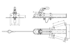 KNOTT K7.5-H+KZE7.5 kogelkoppeling met steun en kabel voor een aanhanger van 750 kg met V-vormige dissel.