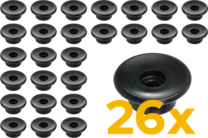 TULPLAST zijrollen voor aanhangers, voor het bevestigen van afdekkingen, netten en dekzeilen, set van 26