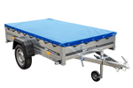 Lichte aanhanger 230x125 UNITRAILER GARDEN 230 KIPP met blauwe afdekking