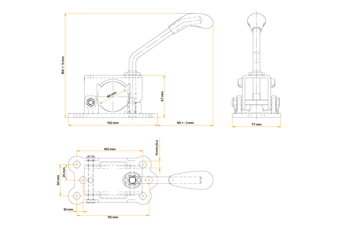 Klem voor het KNOTT LBG48 neuswiel, gietijzer, 48 mm