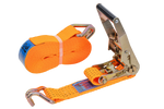 Set van vier UNITRAILER 8m/50mm/5t oranje transportbanden met spaninrichting