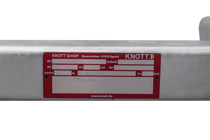 KNOTT VG7-L ongeremde as voor 750kg aanhanger 1260mm 1565mm 5x112