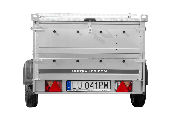 Lichte aanhangwagen op veren 200x125 UNITRAILER GARDEN 201/R KIPP met BIS zijwanden en aluminium deksel