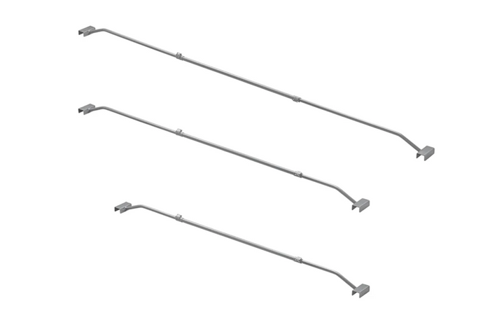 Platte dekzeilbeugel voor ProPlus-aanhanger 340918V01, verstelbaar van 152 tot 220 cm.