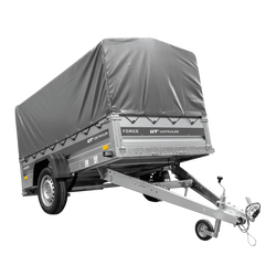 Autotransportaanhanger op veren 230x125 UNITRAILER FORCE 230/R KIPP met H-800 frame en grijze afdekking