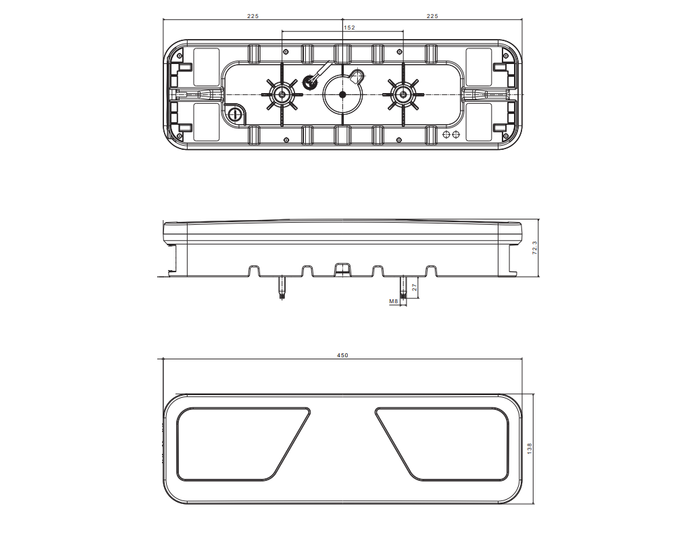 Achterlicht FRISTOM FT-700 LED 6 functies rechts 