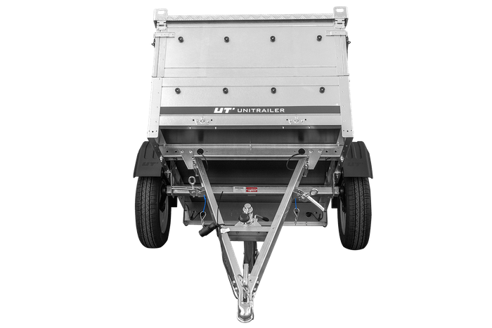 Enkelassige aanhanger 150x106 UNITRAILER GARDEN 150 KIPP met BIS-zijwanden en aluminium afdekking