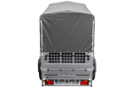 Autoaanhanger 200x106 UNITRAILER GARDEN 200 KIPP met gaaswanden, H-800 frame en grijze afdekking