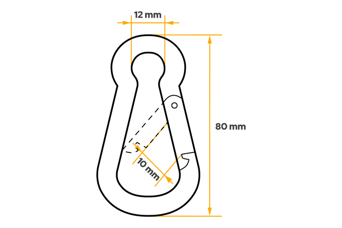 DROMET KSO.8.80 brandweerhaak karabijnhaak 8x80mm