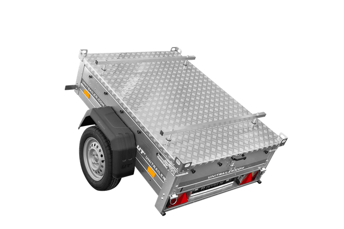 Enkelassige aanhanger 150x106 UNITRAILER GARDEN 150 KIPP met aluminium afdekking