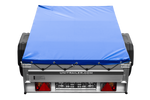Enkelassige aanhanger op veren met aluminium zijwanden 200x125 Unitrailer Garden 201/R KIPP ALU met H-0 frame en blauwe afdekking