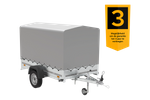 Garden trailer 230 kipp met steunwiel, frame h-1100 en grijze deksel