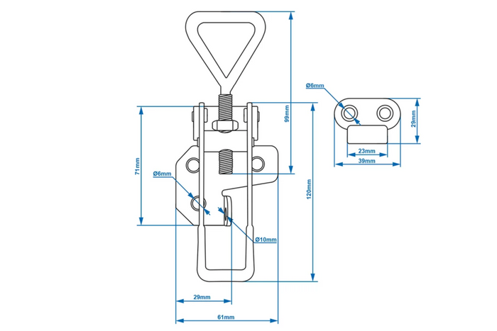 Zijkoppeling met ProPlus-sluiting 342114 complete aanhanger zijsluiting 160-180 mm