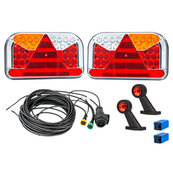 Verlichtingsset: FRISTOM FT-170 LED achterlichten + FRISTOM FT-009 LED markeringslichten + MANTES 7m 13-polige kabelboom