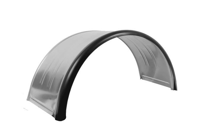 Dubbel spatbord voor aanhanger 15-16" DOMAR DK7120 wielkast 880/400mm metaal met rubberen rand