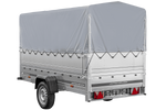 Lichte aanhangwagen op veren 264x125 UNITRAILER GARDEN 264/R KIPP met BIS zijwanden, H-800 frame en grijze afdekking