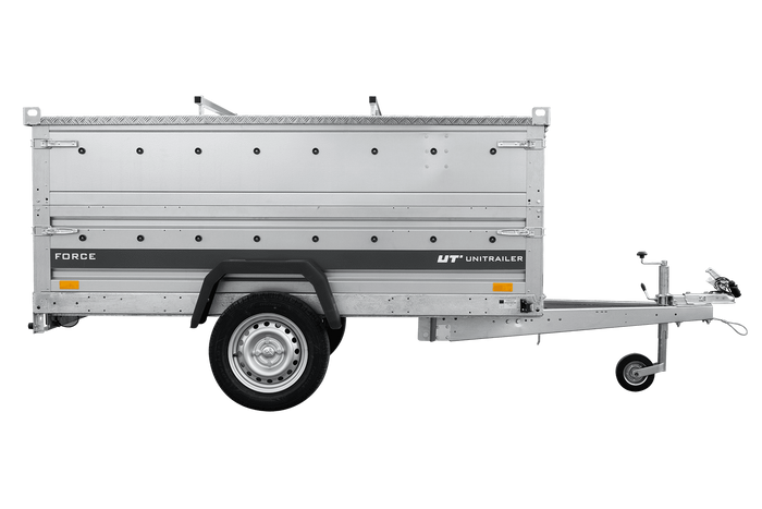 Autotransporter 230x125 UNITRAILER FORCE 230 KIPP met BIS-zijwanden en aluminium afdekking