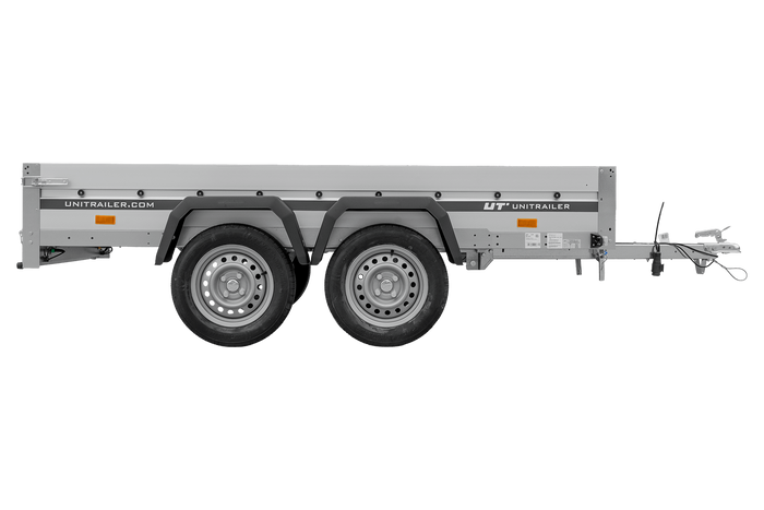 Tweeassige aanhanger met aluminium zijwanden 264x125 Unitrailer Garden 264/2 KIPP ALU