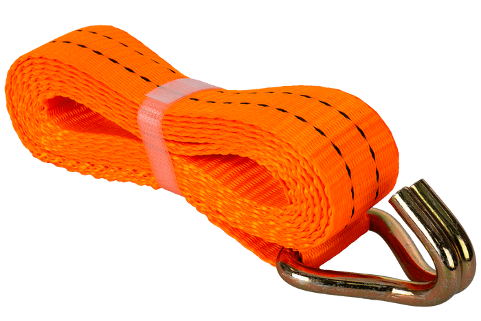 Set van vier UNITRAILER 3m/35mm/2t oranje transportbanden met spaninrichting