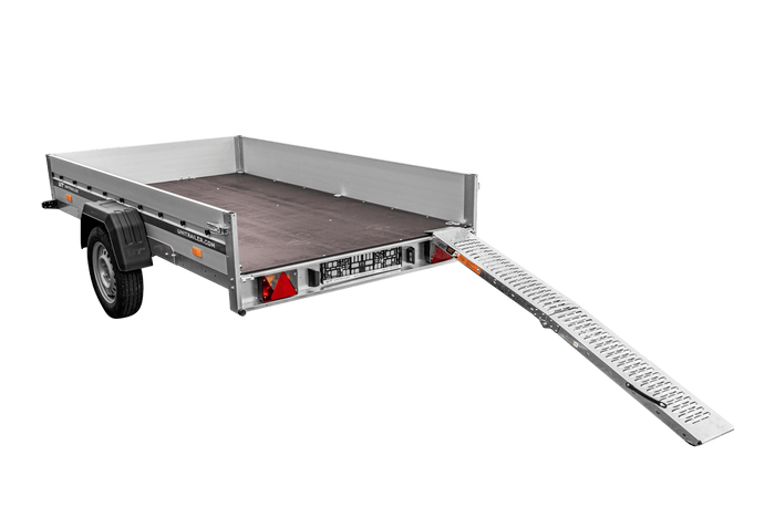 UNITRAILER ALR004B opklapbare stalen oprijplaat voor aanhanger, 190 cm, 200 kg