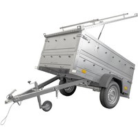 Aanhangwagen met aluminium afdekking GARDEN TRAILER 200 KIPP, twee zijkanten en steunwiel