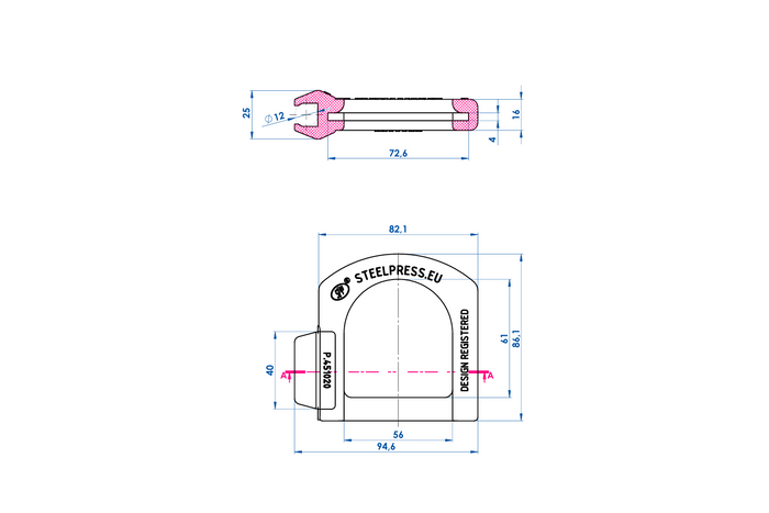 Veiligheidsafdekking voor STEELPRESS 4 mm kogelkoppeling, met ruimte voor stekker.
