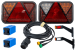 Verlichtingsset: FRISTOM FT-270 LED-achterlichten + FRISTOM FT-145 LED-markeringslichten + MANTES 5,2 m 13-pins kabelboom