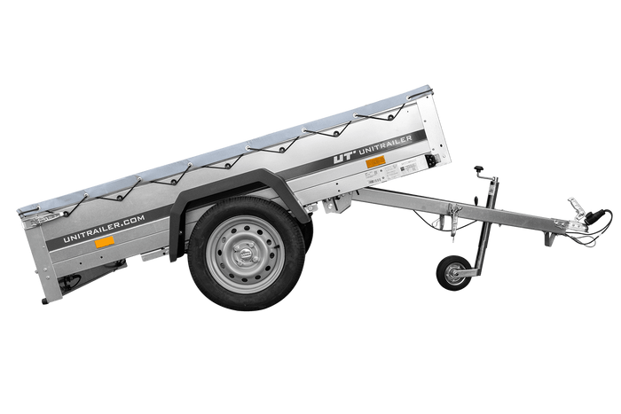 Autoaanhangwagen op veren 200x125 UNITRAILER GARDEN 201/R KIPP met H-0 frame en grijze kap