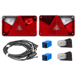 Verlichtingsset: ASPÖCK MULTIPOINT V achterlichten + ASPÖCK FLEXIPOINT I markeringslichten + ASPÖCK 4,5m 7-polige kabelboom