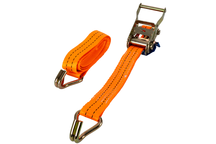 Set van vier UNITRAILER 2m/35mm/2t oranje transportbanden met spaninrichting