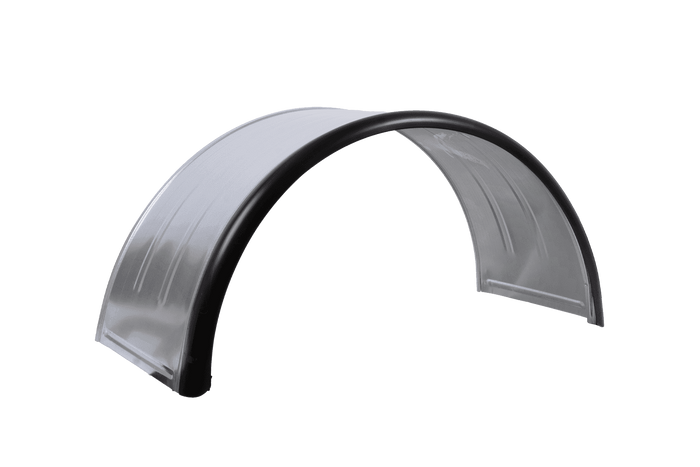 Dubbel spatbord voor aanhanger 16-17,5" DOMAR DK7135 wielkast 1000/450mm metaal met rubberen rand