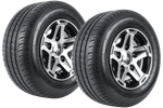 Set van twee versterkte wielen voor een aanhanger LINGLONG BAND 195/55 R10C 98/96N UNITRAILER ALU VELG 6Jx10" 5x112 ET -4