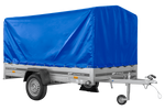 Eenassige aanhangwagen 264x150 UNITRAILER GARDEN 265 KIPP met H-1100 frame en blauwe huif