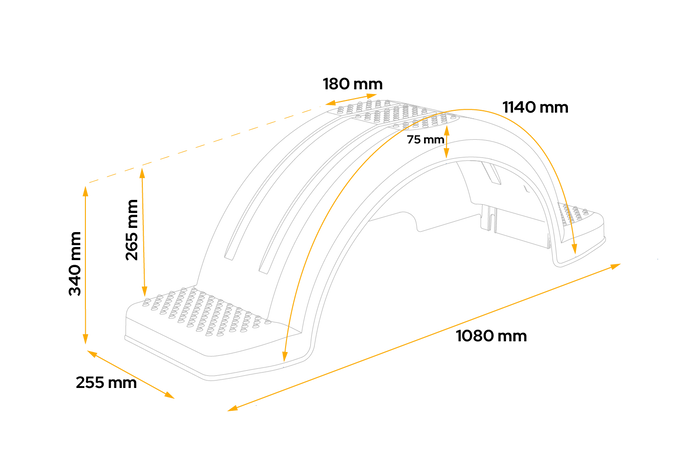 Spatbord voor boottrailer 14" DOMAR D20430 wielkast 1080/255mm