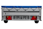 Autoaanhanger met aluminium zijwanden 264x125 Unitrailer Garden 264 KIPP ALU met H-0 frame en blauwe afdekking