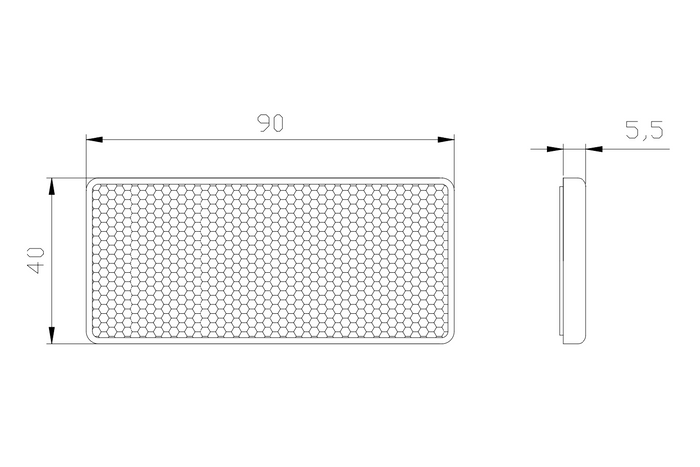 Rechthoekige reflector wit FRISTOM DOB-035B 90x40mm reflectorlamp