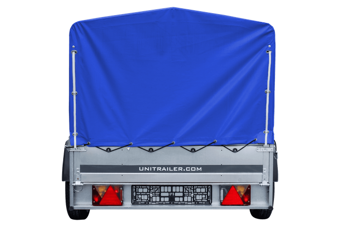 Lichte aanhanger 230x125 UNITRAILER GARDEN 230 KIPP met H-800 frame en blauwe hoes
