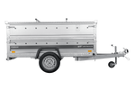 Enkelassige aanhanger op veren 230x125 UNITRAILER FORCE 230/R KIPP met BIS-zijwanden en aluminium afdekking
