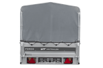 Enkelassige aanhanger op veren 264x125 UNITRAILER FORCE 264/R KIPP met H-800 frame en grijze afdekking